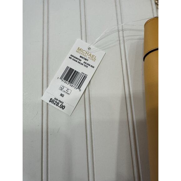 NWT Michael Kors Whitney Medium Quilted Tote Bag Golden Yellow Gold MSRP $628 - Picture 3 of 6